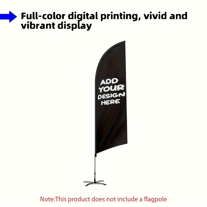 Customizable Knife-shaped Flag, Single-sided Printing, Durable Outdoor Banner. Suitable for Business Events, Shops, and Promotions. Offers Personalized Design Space with a Professional and Minimalist Style. High-quality Printing. Please Note That