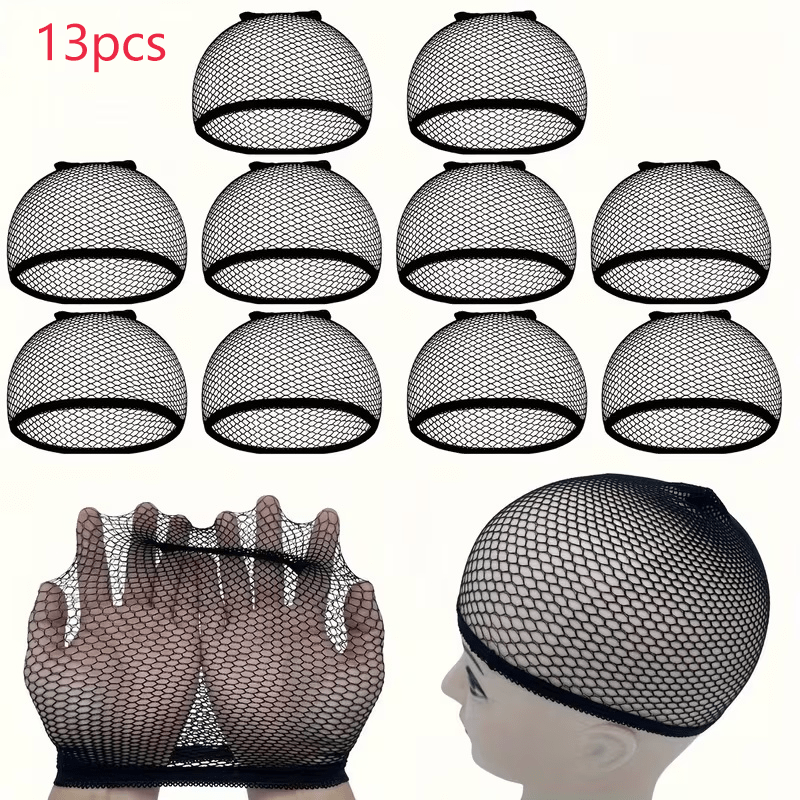 TEMU 13-pack Unisex High-elasticity Wig Caps - Ultra-thin, Breathable, And Invisible; Snug, Non-constricting Fit; Invisible Lace Design; Suitable For