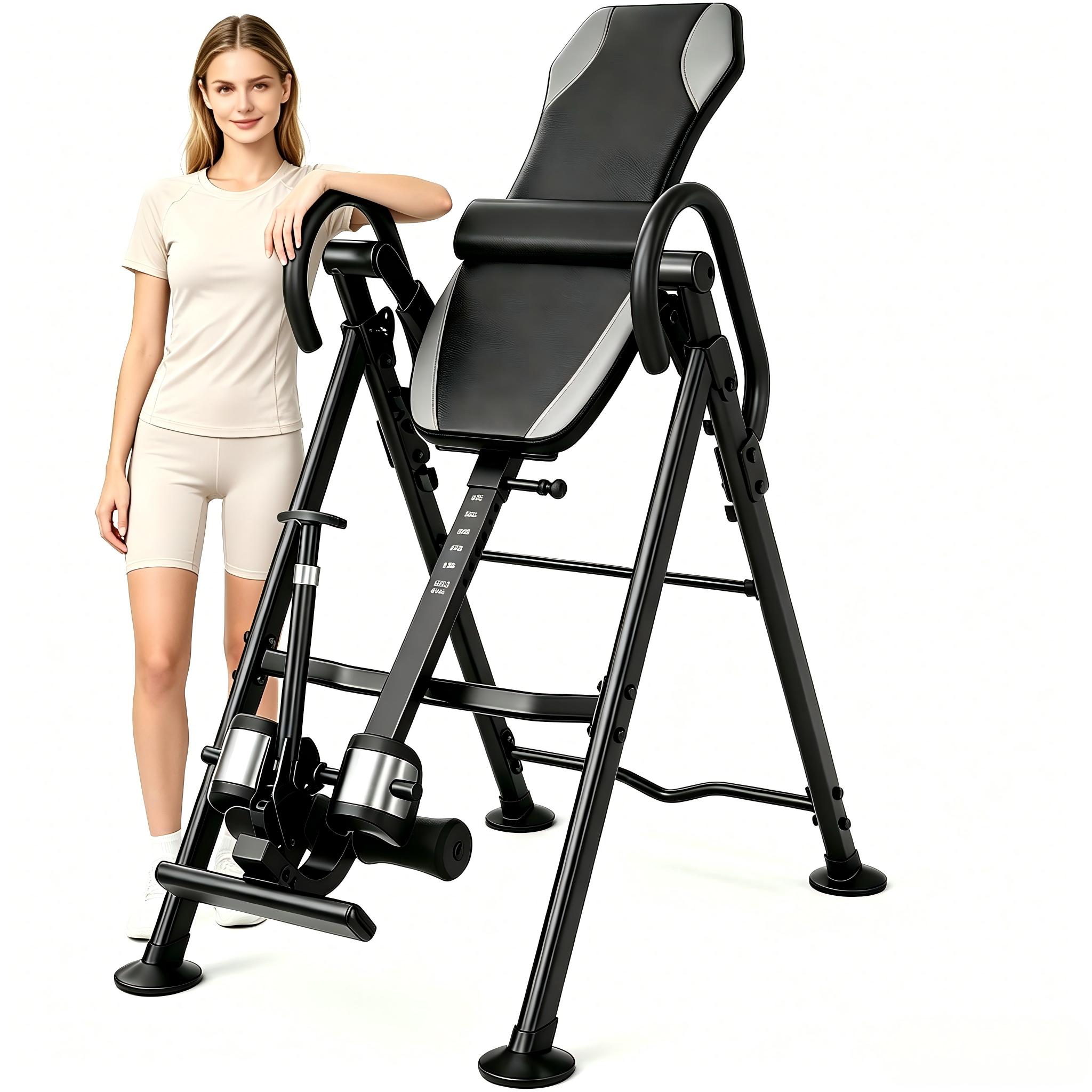 2026 Upgraded Gravity Inversion Table (up To 136 Kg) For Back, Multi-angle Adjustable Support Strap