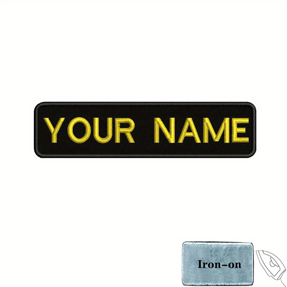 TEMU Custom Embroidered Name Patch | Personalized Iron-on Sew-on Name Tag, Large 10cm X 3cm Embroidery Name Badge, Durable Stitched Letter Patch,