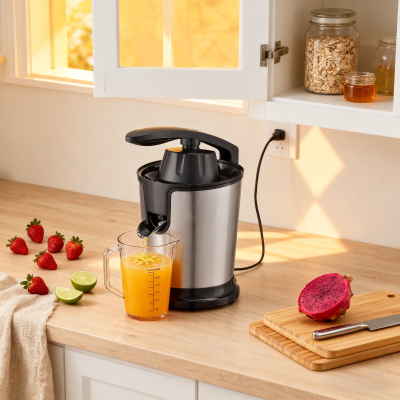 500w electric citrus juicer with stainless steel fruit vegetable squeezer heavy duty dishwasher safe parts   filtration system   for oranges lemons   grapefruits black plug in 220 240 Product details 5