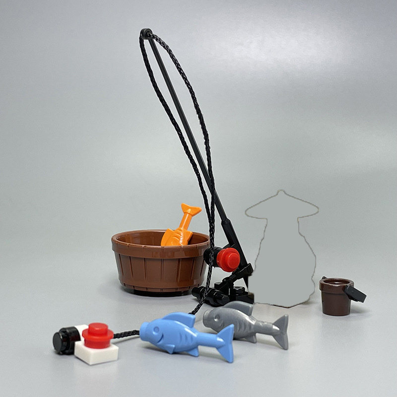 1pc Creative Fishing Scene Model Hand Figurine Accessory