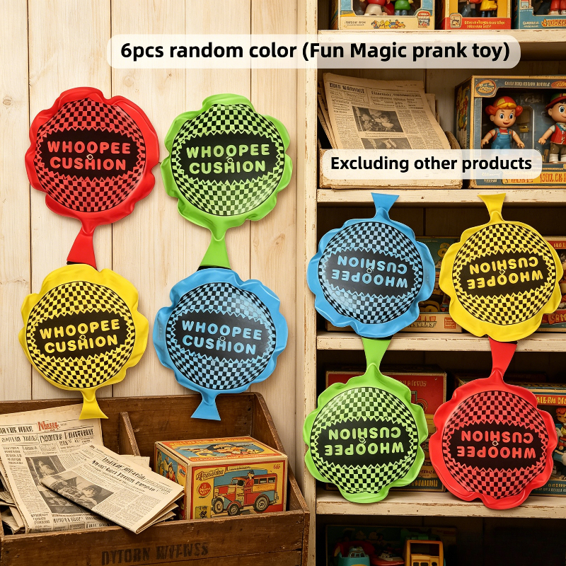 TEMU 6pcs Random Colors Prank Toys, Hilarious Fart Jokes, Adult Party Supplies, Battery-free Self-inflating Funny Prank Props For Halloween, Birthday