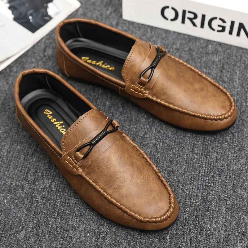 Summer New Men's Korean-style Slip-on Breathable Casual Shoes for Driving with Soft Soles