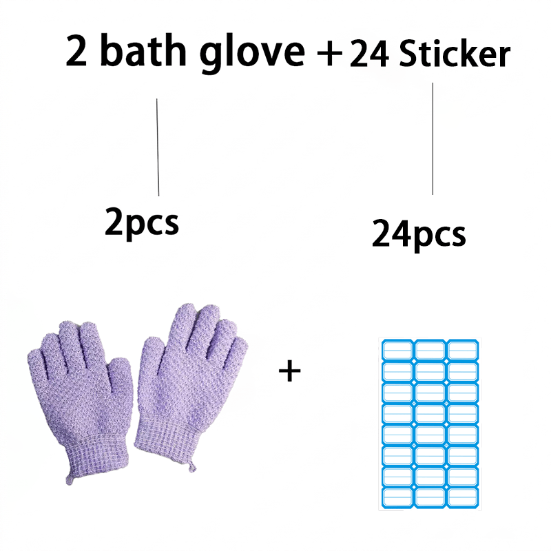 TEMU 5 Fingers Exfoliating Bath Gloves, Shower Scrub Mitts, Reusable Dead Skin Remover Bath Gloves With Hanging Loop, Gentle Body Scrub Gloves For
