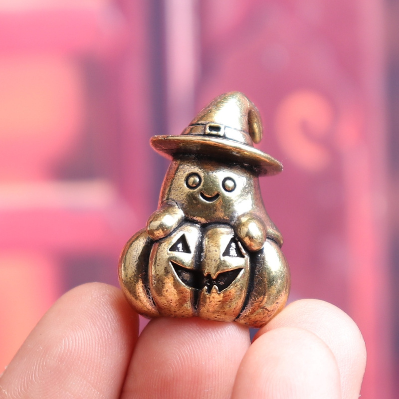 TEMU Figurine de citrouille dorée vintage, pièce artisanale de bureau décorative vintage, cadeau de fête d'Halloween