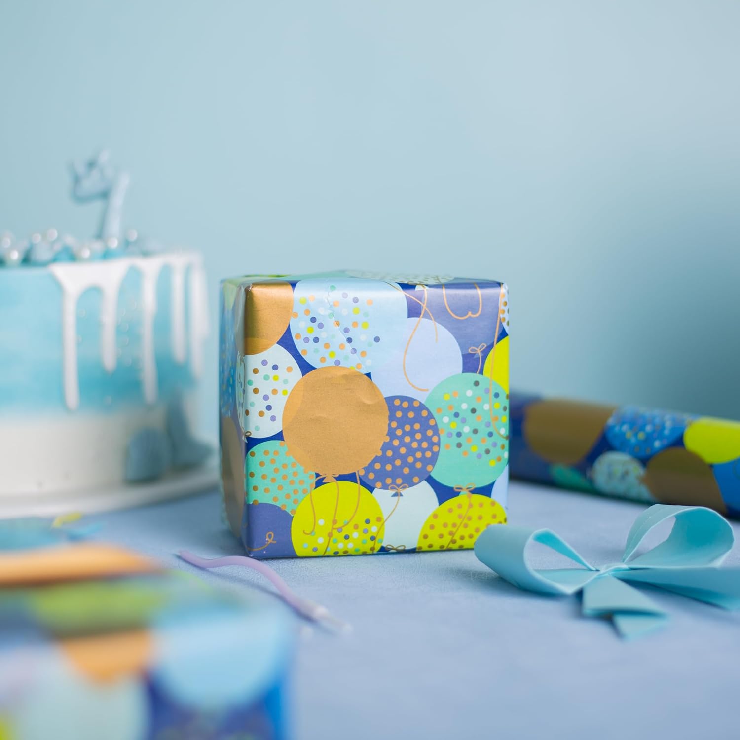 5 Rouleaux Papier Cadeau Set Euakee 43cm X 300cm - Multicolore Or Pour Noël, Anniversaire, Mariage