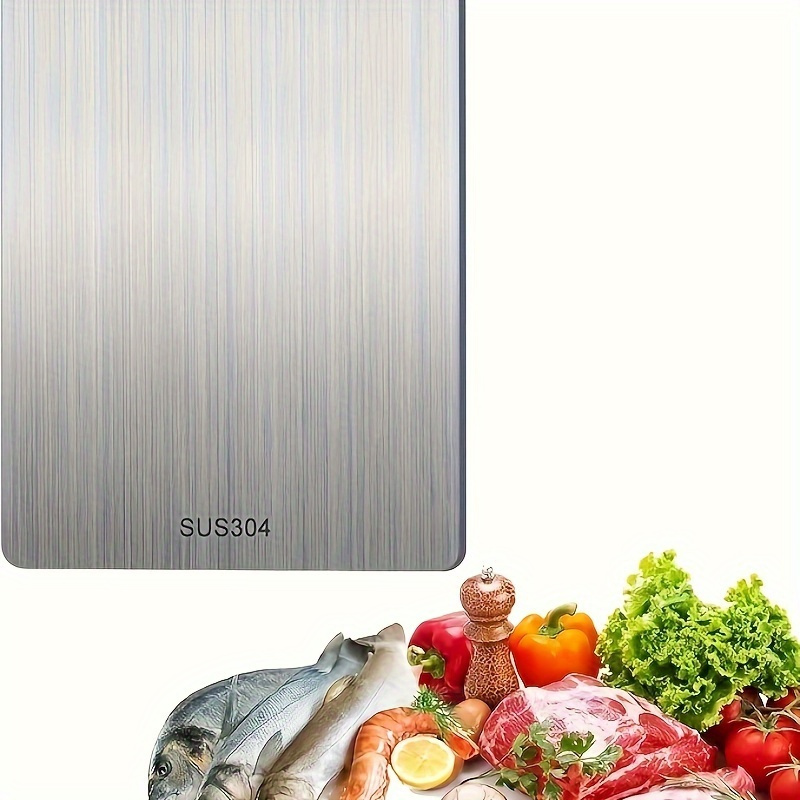 Premium Dual-Sided Titanium Alloy Cutting Board - Food-Grade Stainless Steel, Ideal for Kitchen and Dining Use 7 Premium Dual-Sided Titanium Alloy Cutting Board - Food-Grade Stainless Steel, Ideal for Kitchen and Dining Use