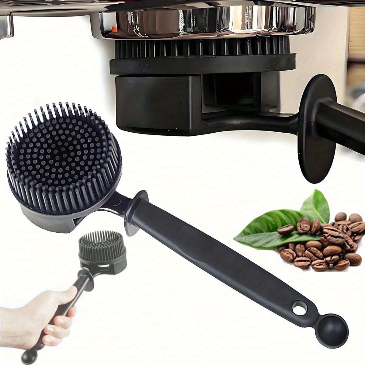 TEMU 1pc Espresso Machine Cleaning Brush - Heavy-duty 51mm/58mm Espresso Machine Group Head, 360° Detachable Bristles, Compatible With Espresso