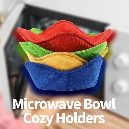 2pcs microwave bowl holder foldable anti slip microwave safe tray heat resistant microwave dish holder for hot bowls plates polyester material