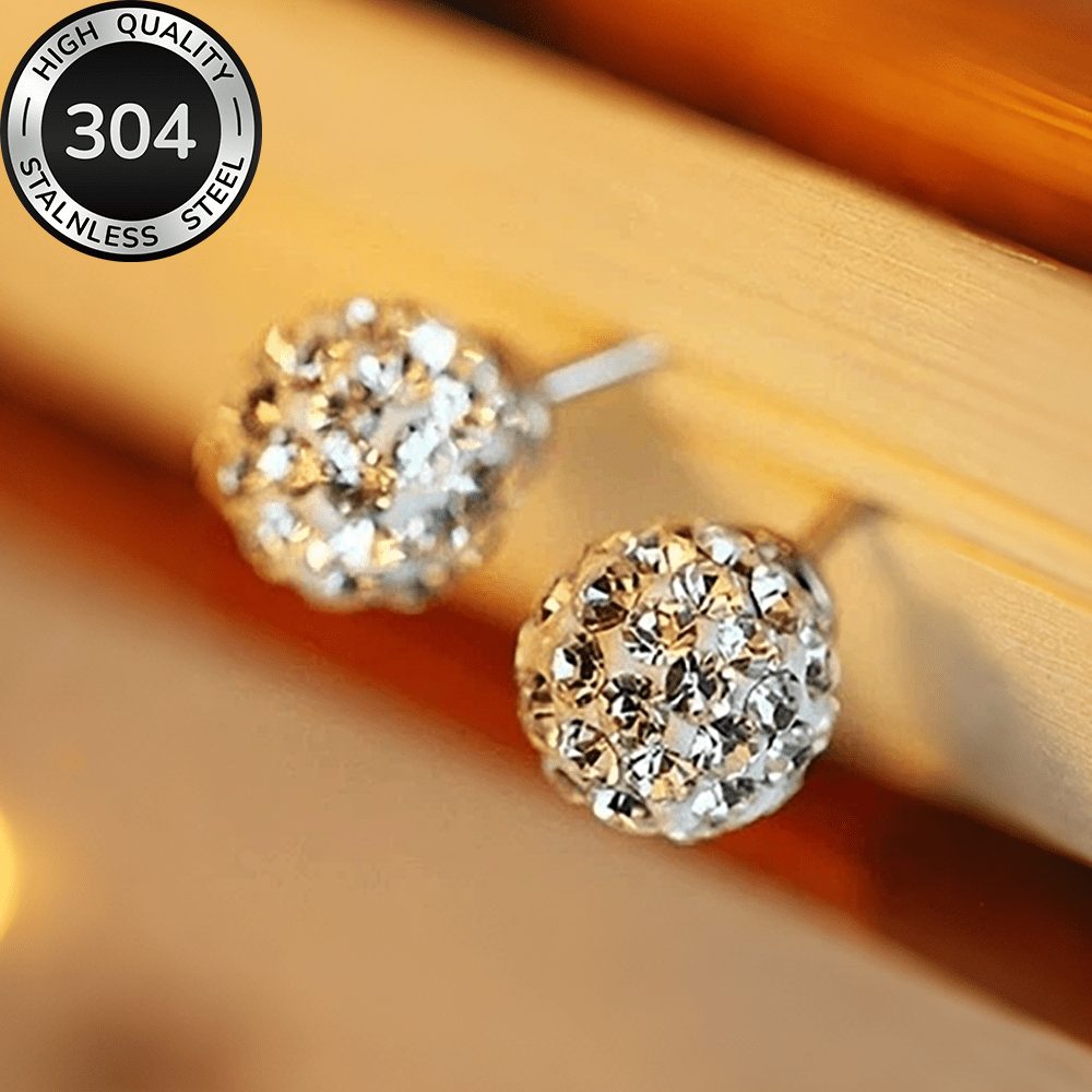 2-Pair High-Quality Hypoallergenic Stainless Steel Stackable Stud Earrings