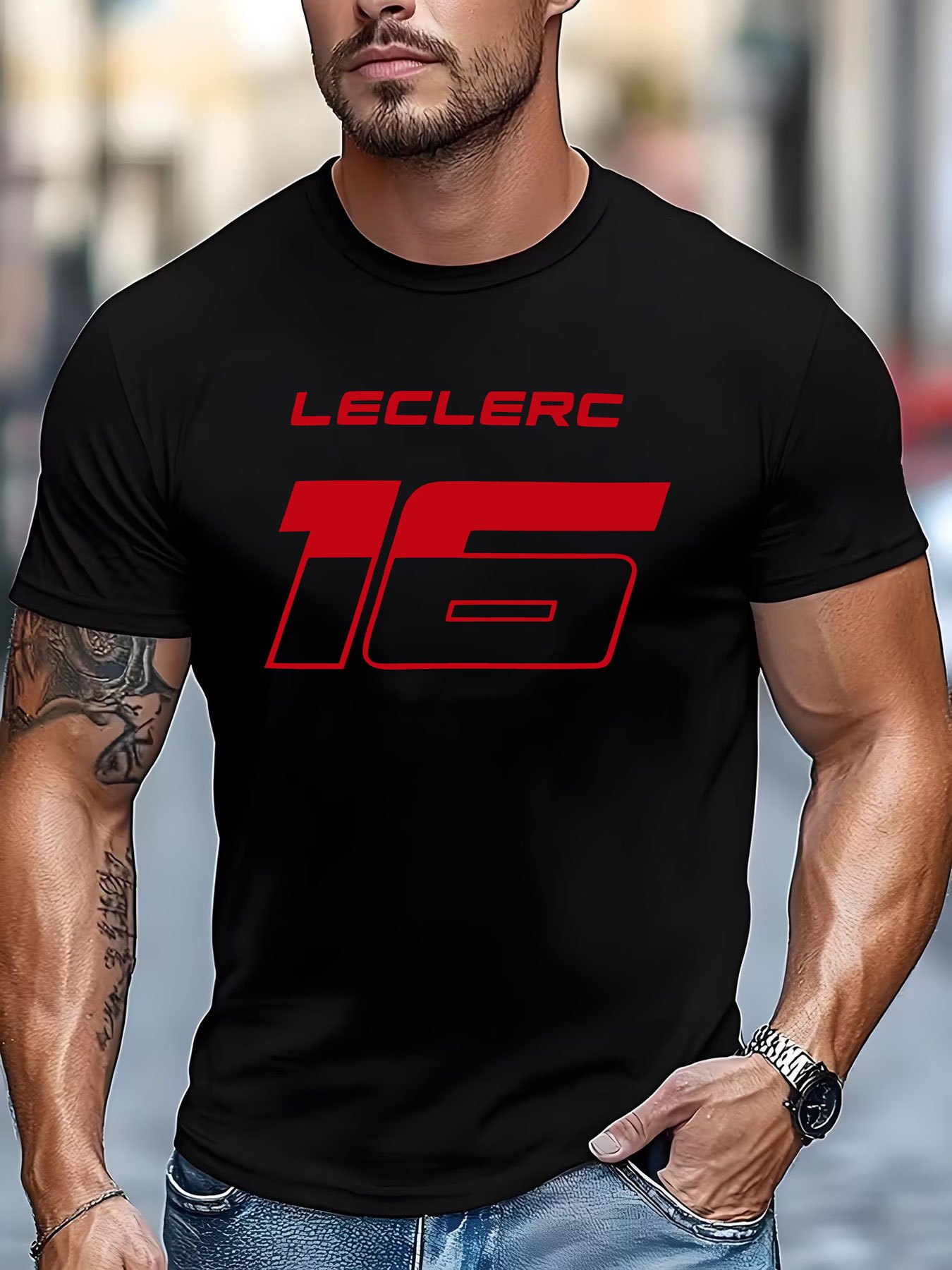   16 racing   crew neck mixed short sleeve t shirt   men ideal for car enthusiasts  