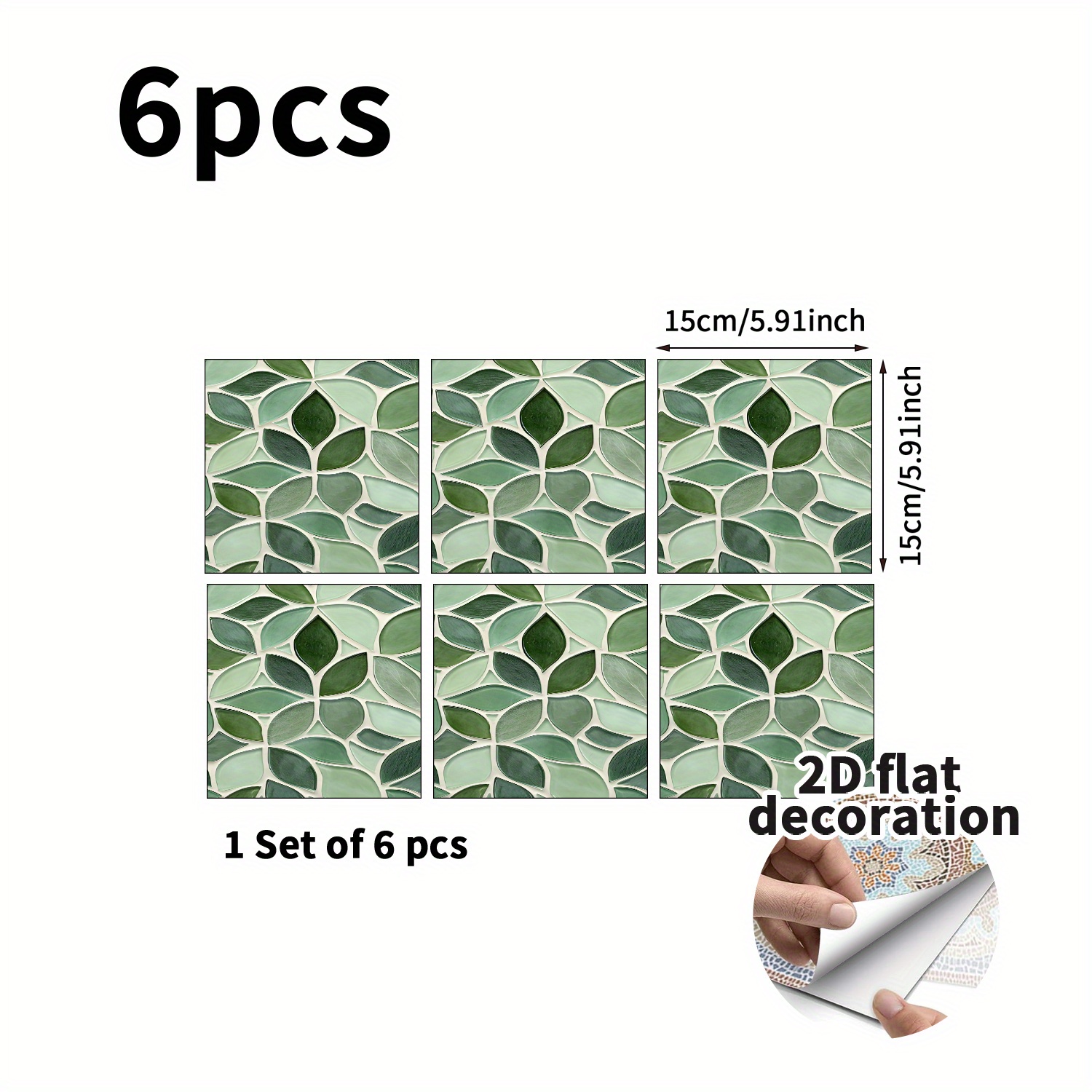 TEMU Pegatinas Decorativas 2D para Bañera - Juego de 6 Piezas, Calcomanías Antideslizantes para Ducha con Diseño de , Fácil de Aplicar y Quitar,