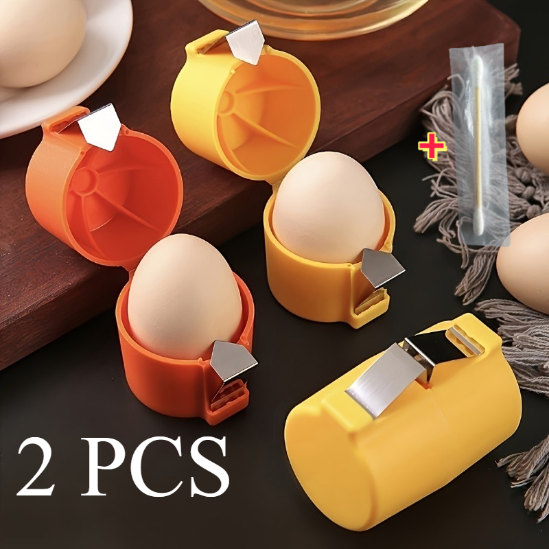 TEMU (random Color) 2pcs Eggshell Separator And Peeler+1pc Cleaning Rod- Egg Separation Tool, Food-grade Portable Peeler, Eggshell Opener, Egg Beater