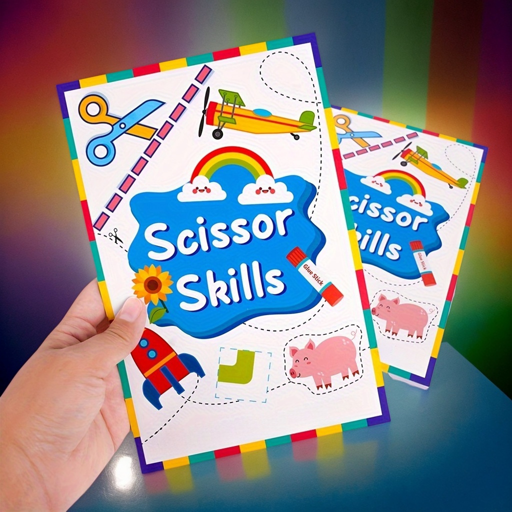 Image of Activity Book For Tearing And Pasting | 48 Pages Of Pre-cut Shapes For Children, Craft Kit, Handmade Paper Cutting Book For Parent-child Interaction In Kindergarten (no Scissors Required)