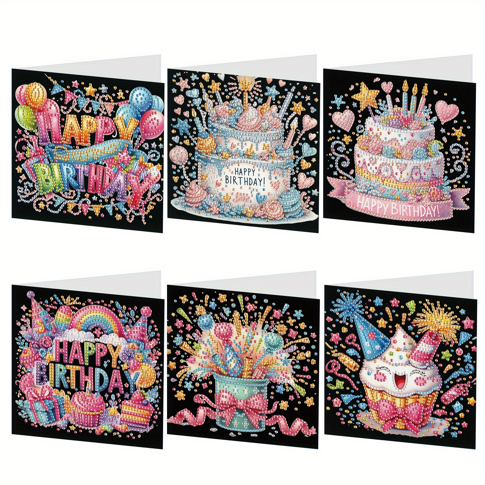 

Set Of 6 Painting Kits For Greeting Cards, Birthday Parties. Create 5d Diy Special Shape Diamond Paintings For Christmas Cards To Congratulate . A Handmade To Enjoy , Ideal For Holiday Greetings.