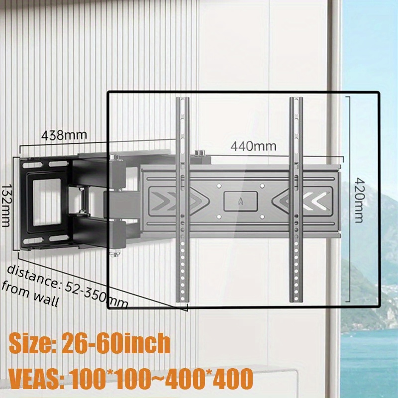 Adjustable Full Motion TV Wall Mount Bracket for 32-60 Inch Screens