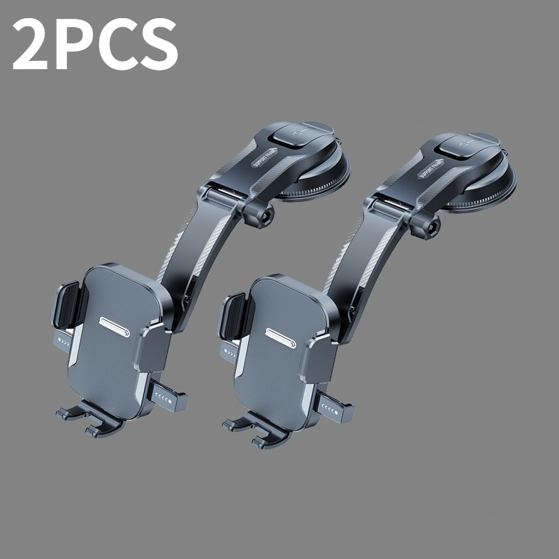 TEMU 2pcs Car Phone Holder, 360° Rotatable | Foldable Dashboard Phone Mount With Flexible Pad, Suitable For Most Smartphones, Reserved Charging Port,