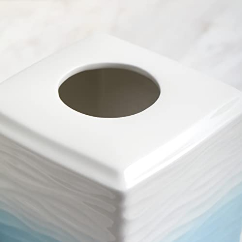 ceramic tissue holder box - modern bathroom decor with   lid, elegant toilet paper organizer for bathroom, kitchen, living room - durable ceramic construction, minimalist home decoration in   gradient (compatible with standard tissues), tissue box holder, facial tissue holder, kleenex box holder, kleenex box cover, tissue box cover Product details 4
