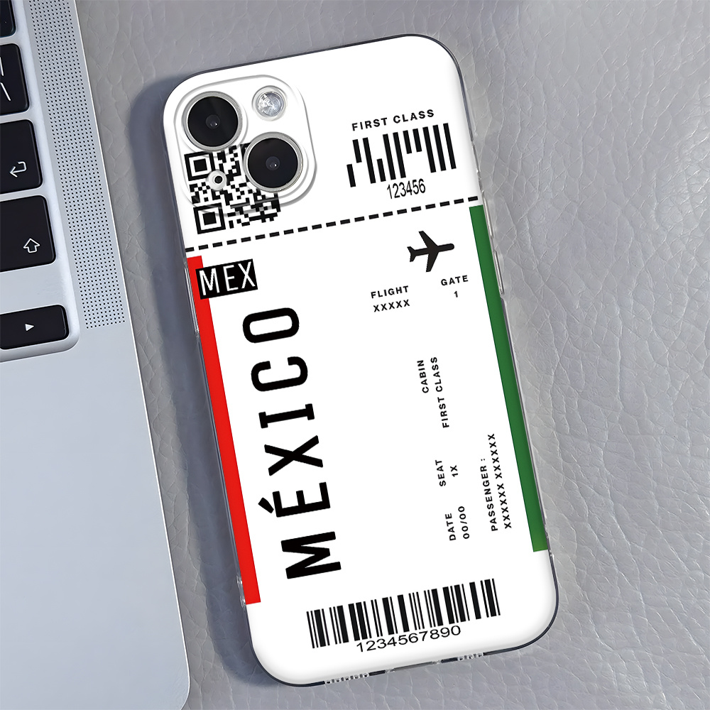 TEMU Phone Case: Mexico Flight Cool All-inclusive Shockproof Phone Case, Trendy Durable Tpu Mobile Phone Protective Case, Compatible With Iphone