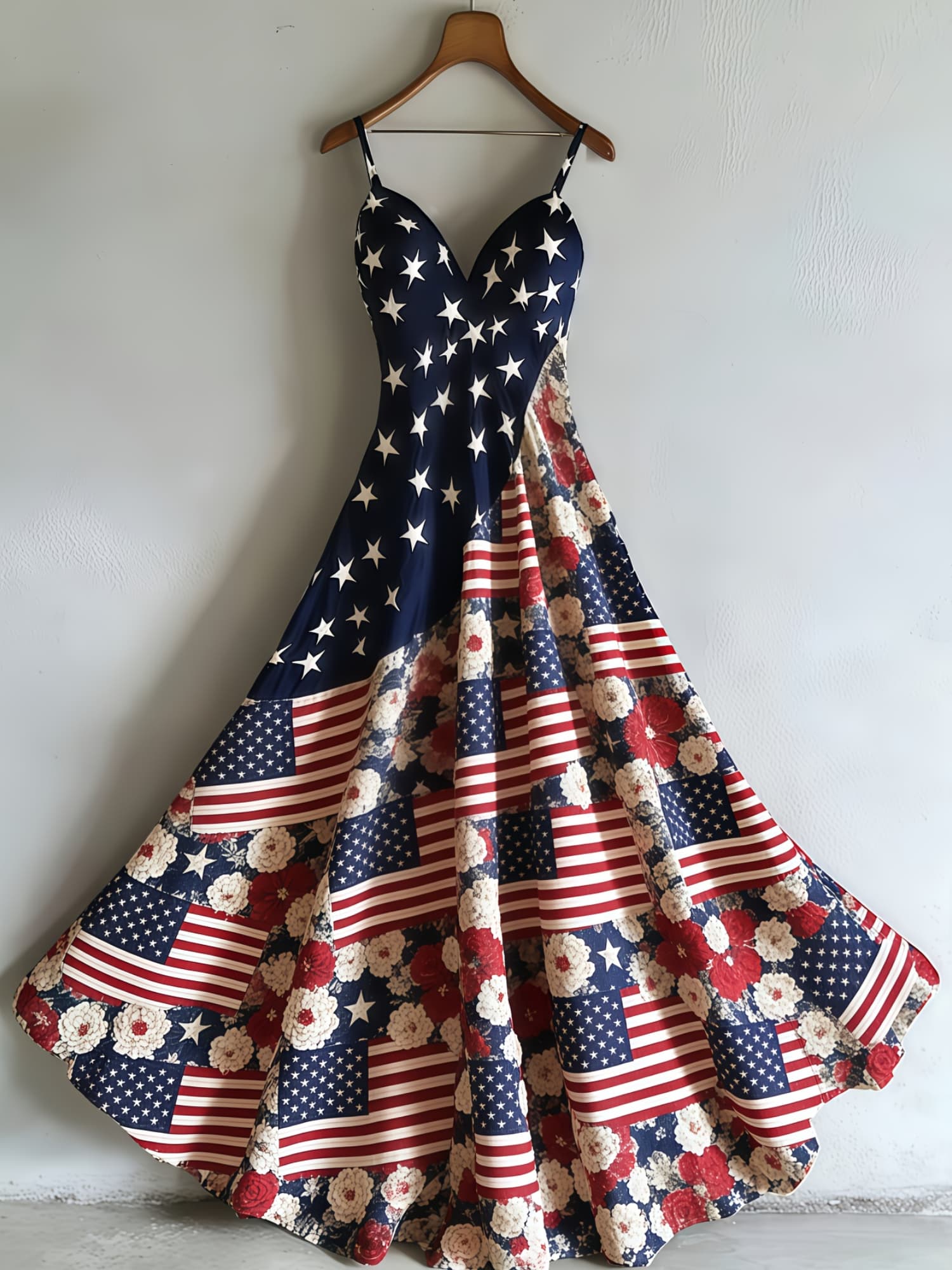 knee length dresses for ladies Stars and Stripes Forever: Women's Patriotic American Flag Dress 1x / American Flag main image 1