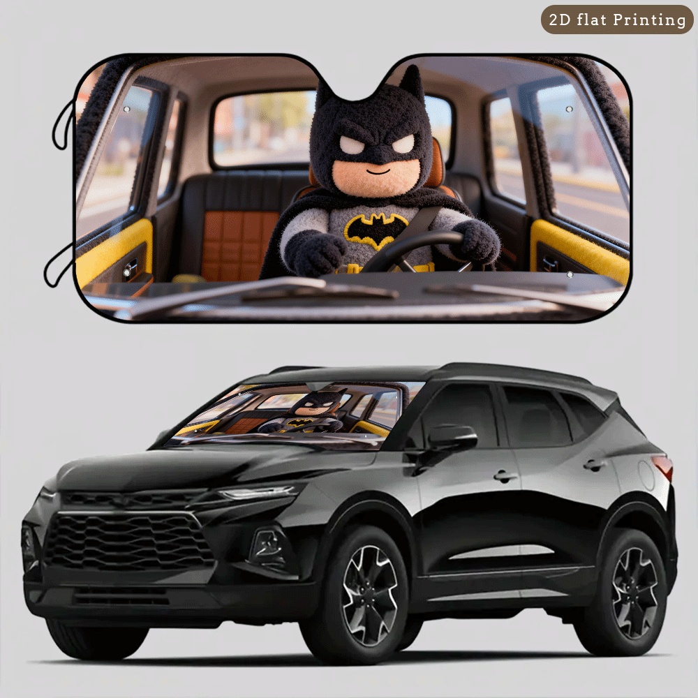 TEMU 1pc Warner Batman 2d Printed Car Sunshade Windshield - A , A Thoughtful Car Gift For , Combining Decoration And Practicality, A Perfect Gift For