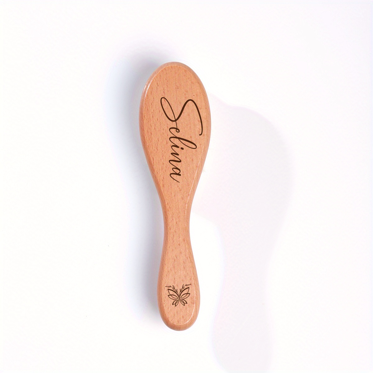 1pc Personalized Hairbrush, Laser Engraving, Pattern Hairbrush, Baby Shower, Personalized Baby Hairbrush, Engraved Name Baby Brush, Newborn Gift, Gift (font Color Random)