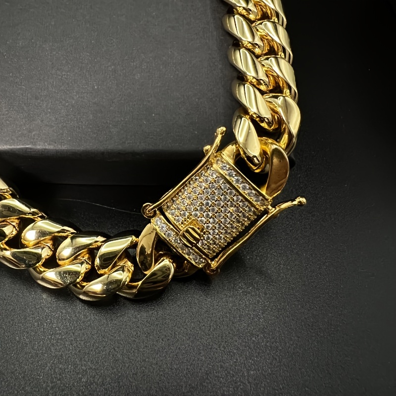 18K Plated Golden 5-Layer Cuban Link Chain, Gift for Her