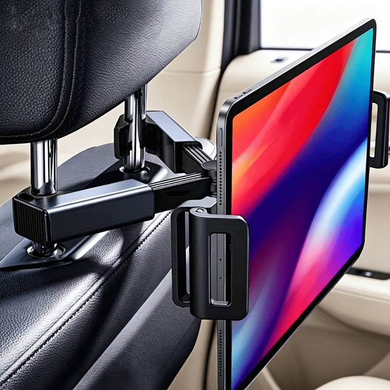 TEMU Car Backseat Headrest Mount Compatible For Smartphones & Tablets, Retractable Adjustable Arms With 360° Rotatable Holder, Holder For