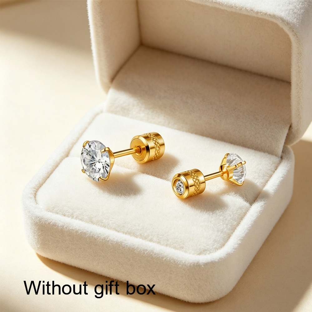 High-End 316 Stainless Steel Ear Studs for Women, Versatile Design