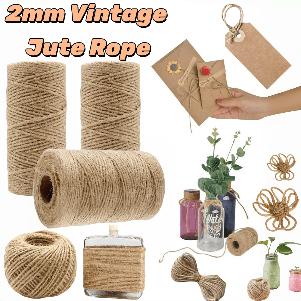 Dpityserensio Extra Long Jute Twines String 656 Feet 1mm 1Ply DIY Natural Thin Twines For Crafts Gardening Gift Wrapping Packing Jewelry Making And DIY Projects - View #3