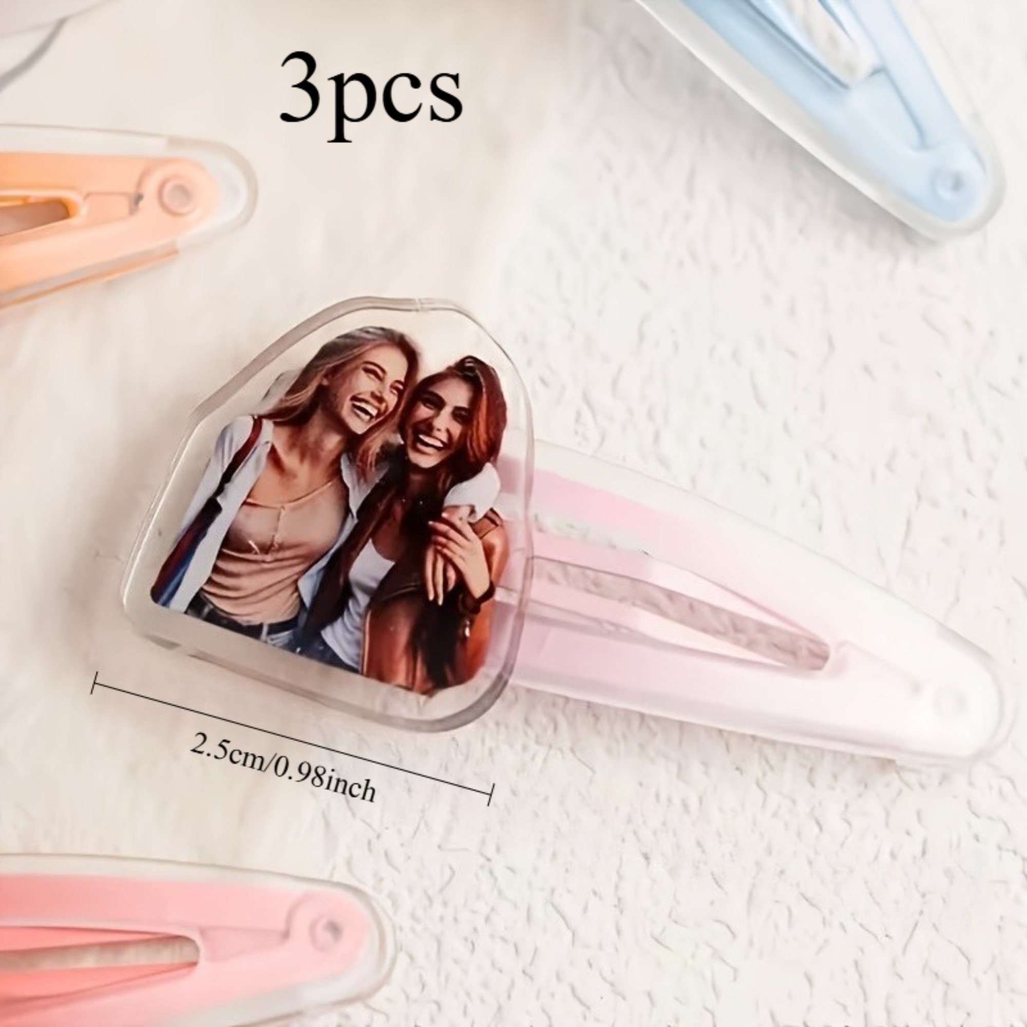 TEMU Customizable Acrylic Hairpins, Personalized Photo Hairpins, Custom Human Face/portrait Acrylic Hairpins, Interesting Handmade Accessories. Ideal