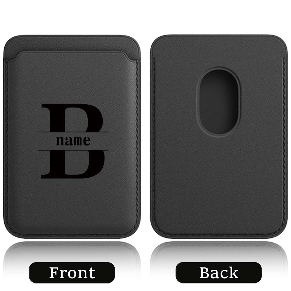 TEMU Personalized Pu Magnetic Phone Card Holder Wallet Case For Iphone Models 12 To 17, Featuring A Magnetic And Customizable Initials