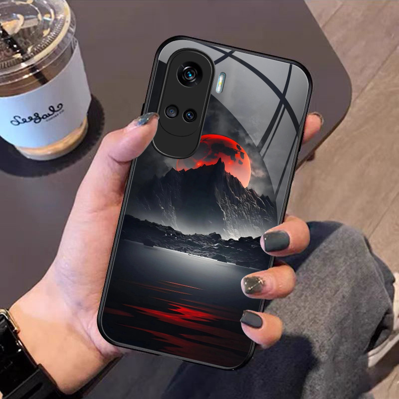 TEMU For Honor 90 Lite X50i Phone Case Hard Case Tempered Glass Shockproof Cover Lifelike Prints That