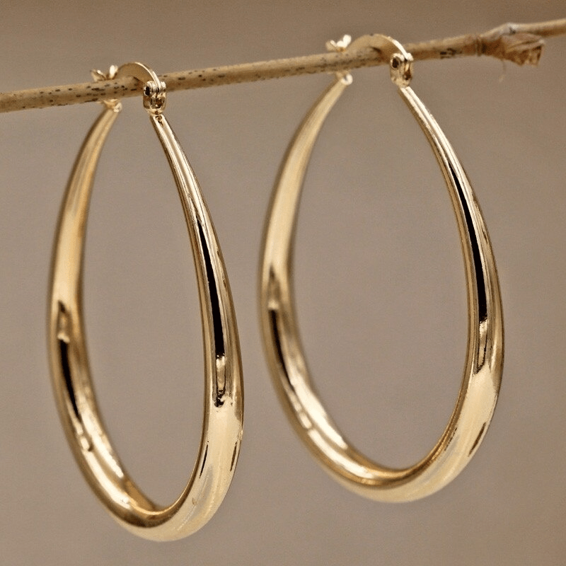 TEMU Women's Golden Hoop Earrings- Bohemian Retro Design, Everyday Accessories Christmas Gift, Versatile All-year-long Accessories, Cute Earrings,
