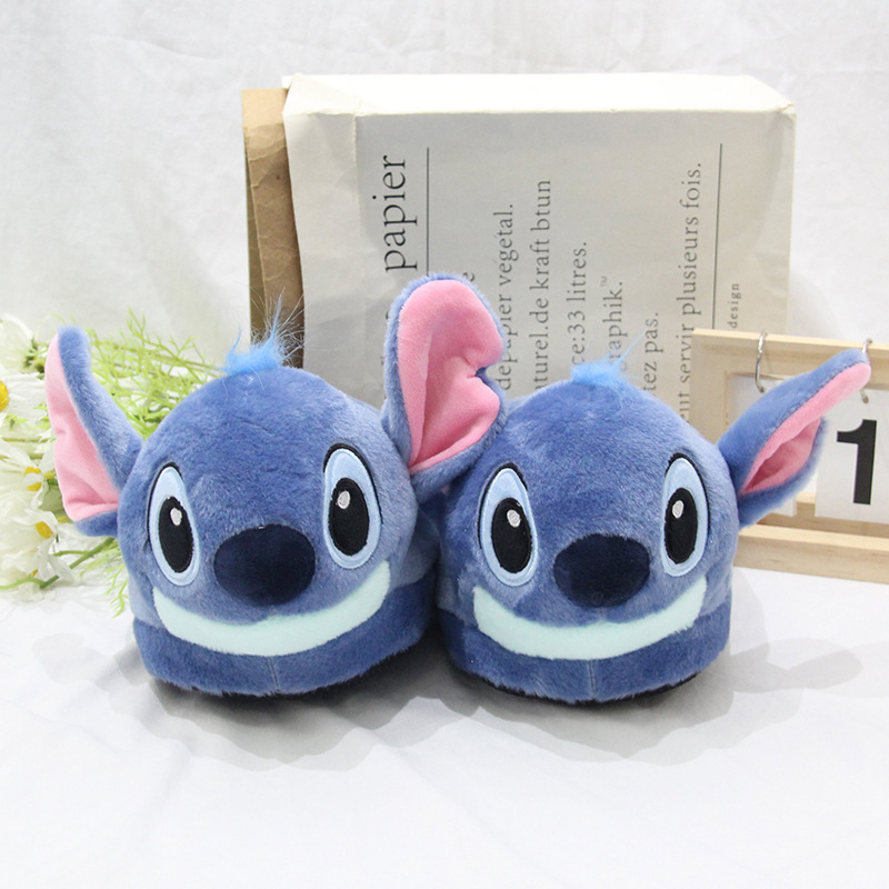 Cartoon Stitch Huissloffen, Stitch Winter Unisex Pluche Warme Schoenen, Damesschoenen