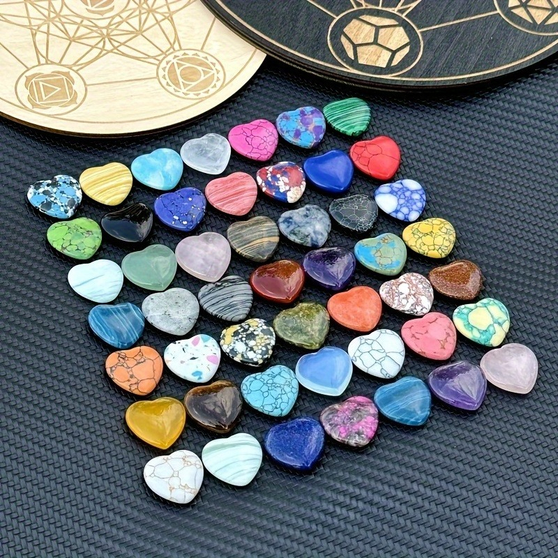 TEMU 25pcs Multi-colored Heart-shaped Crystals, Rose Quartz Heart-shaped Crystal Set - Perfect For Valentine's Day And Gifts, Jewelry Decoration