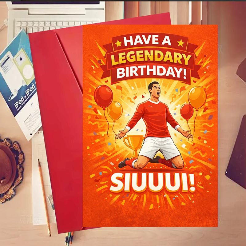 TEMU 1 Carte d'anniversaire sur le thème du football, spécialement conçue pour les amateurs de football — une carte de de football avec enveloppe,