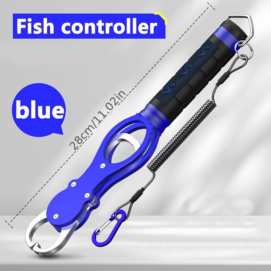 TEMU 1pc Aluminum Alloy Fishing Lip Gripper With Scale, Mixed Fishing Tool, Non-electric Fish Controller For