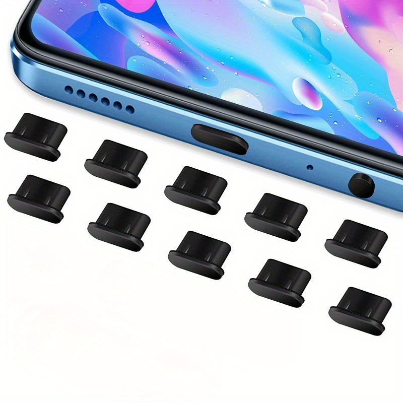 

Lot de 10 bouchons anti-poussière en silicone, protecteurs de prise USB Type-C et jack 3,5 mm pour smartphones et ordinateurs, capuchons anti-poussière pour de charge et de casque