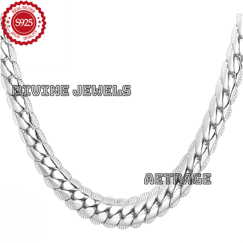 TEMU 925 Miami Cuban Chain, 6mm Wide Necklace, Unisex, Trendy Hip-hop Style, Suitable For Daily Wear, Parties, Street Performances, A Gift For
