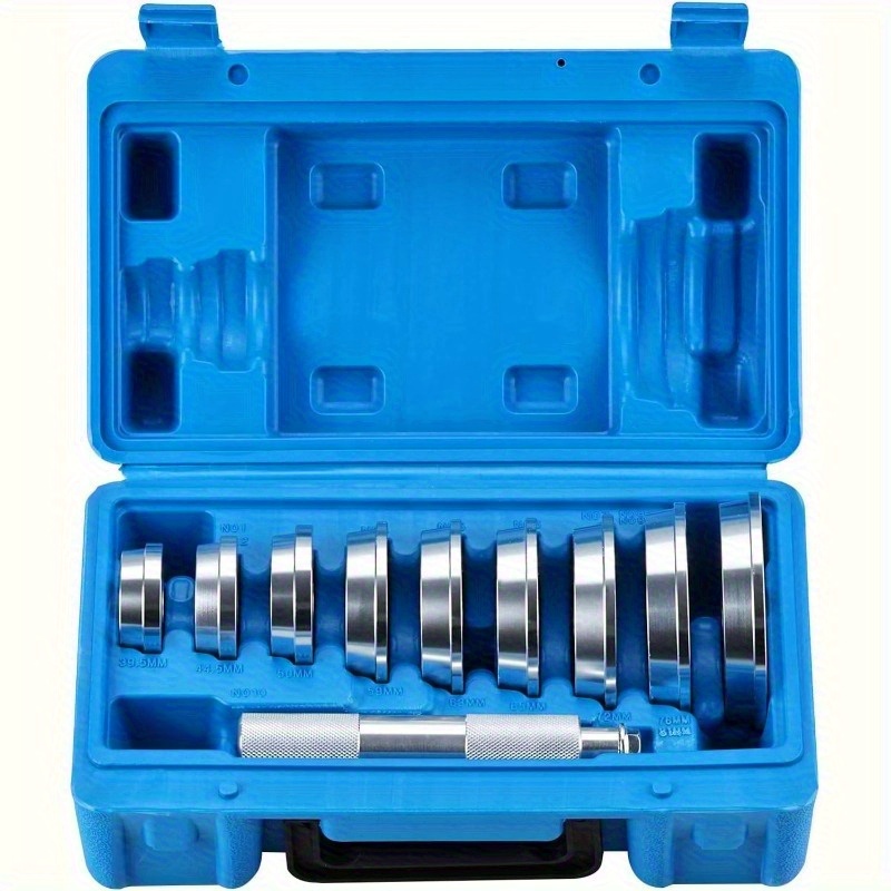 TEMU Bearing Press Kit, 10pcs Bearing Race And Seal Bushing Driver Installation Set, With Seal Driver And 9 Bearing Adapters, Seal Installation