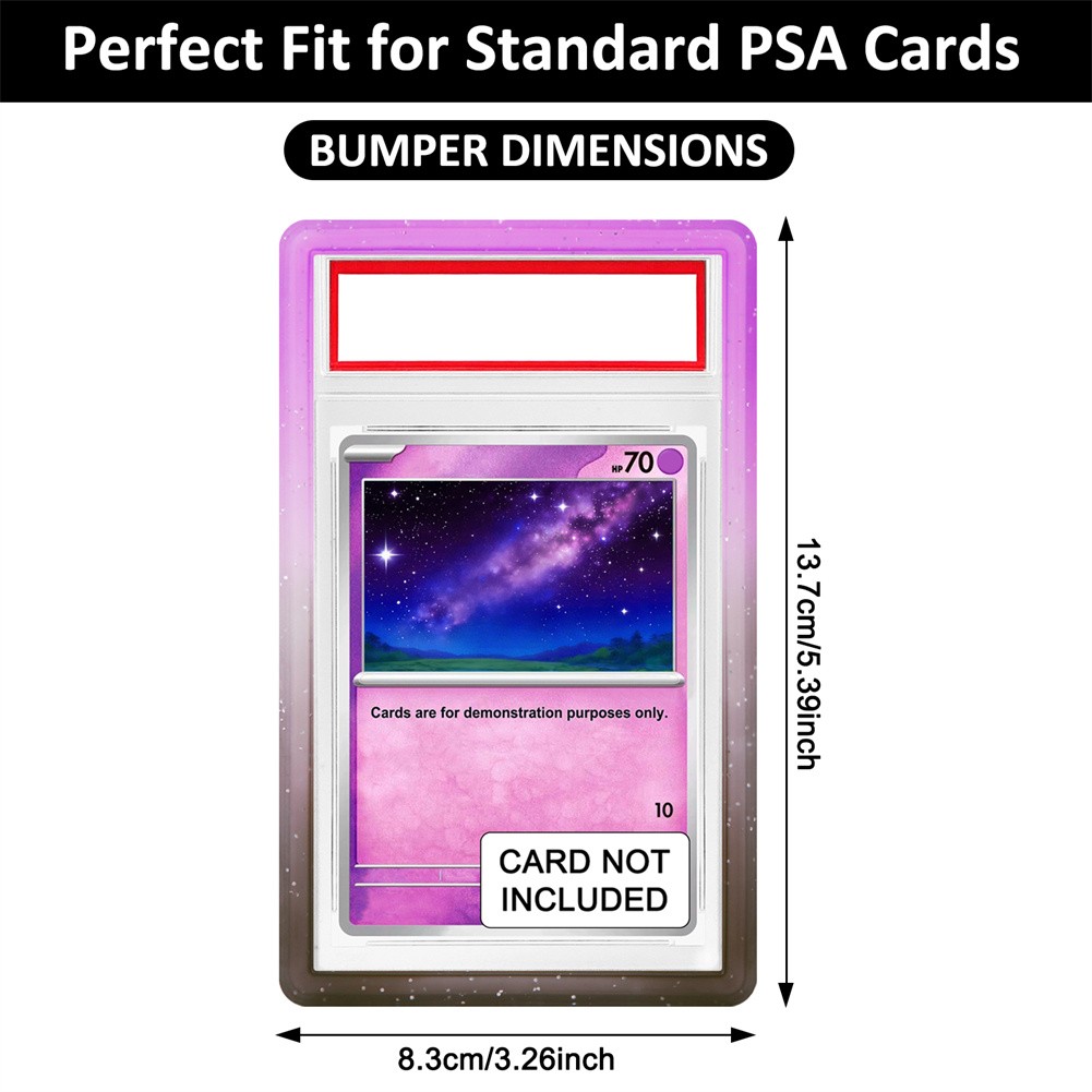 1pc Hard TPU Bumper Guard Slab Case Compatible for PSA Graded Cards, Suitable for Trading Card Protective Cover with Shockproof Edge Protection, Slab Edge for PSA Holders, Collector' Trading Card Protection