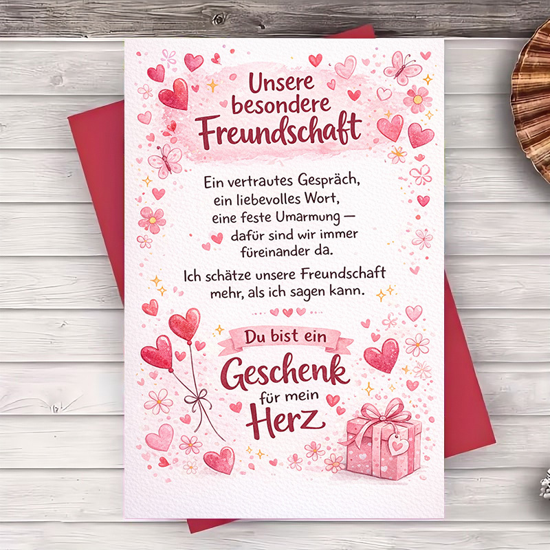Image of 1 Greeting Card + 1 Envelopefriendship Greeting Card With Message Perfect For Expressing Gratitude And Love To On Birthdays Anniversaries Or Special Moments