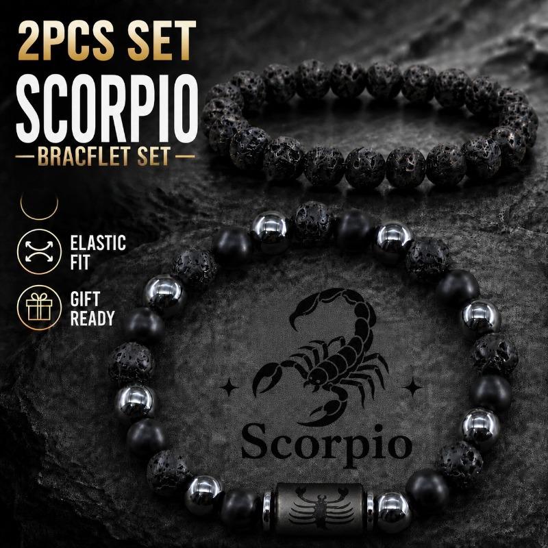TEMU 2 pezzi/Set, Braccialetti con perline naturale costellazione , braccialetti di benedizione per coppie e come regali di compleanno per e donne,