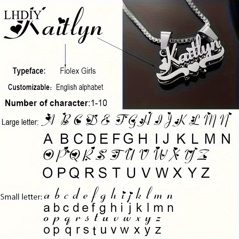 TEMU [customized] Double-layer Heart-shaped Name Necklace, Double Melon Seed , Heart-shaped Personalized Gift, Valentine's Day Birthday Gift