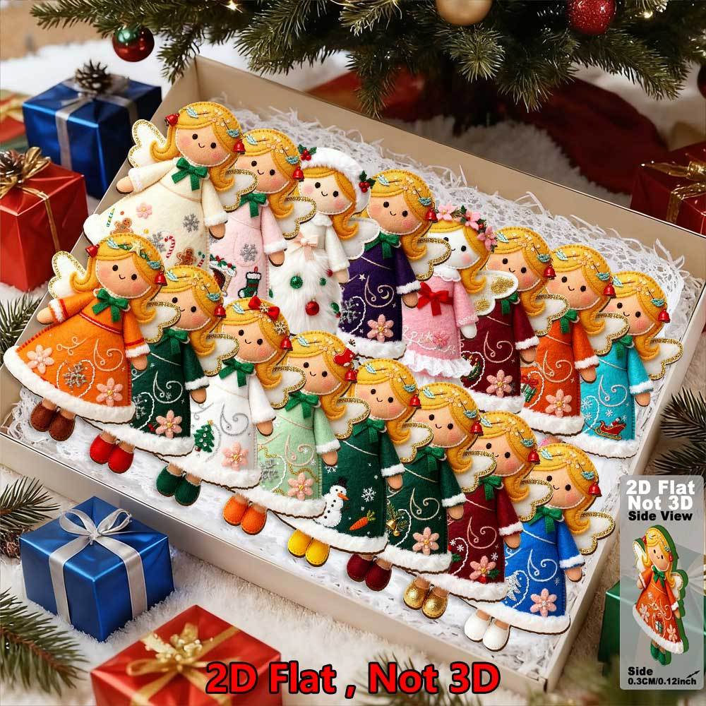 TEMU 2d Flat - 16pcs Of Cute Colorful Decorations - Vibrant Holiday Designs (christmas, Halloween, Thanksgiving, New Year) - Holiday Ornaments Add A