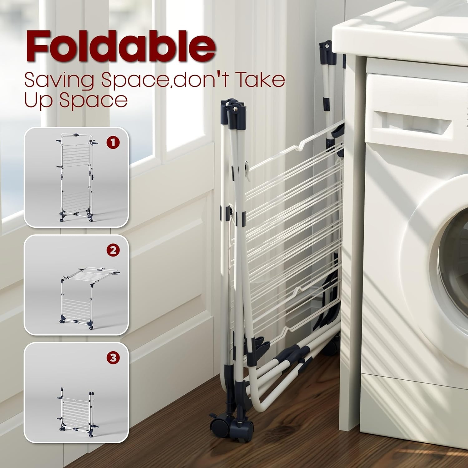 clothes drying rack tier collapsible laundry rack stand Temu