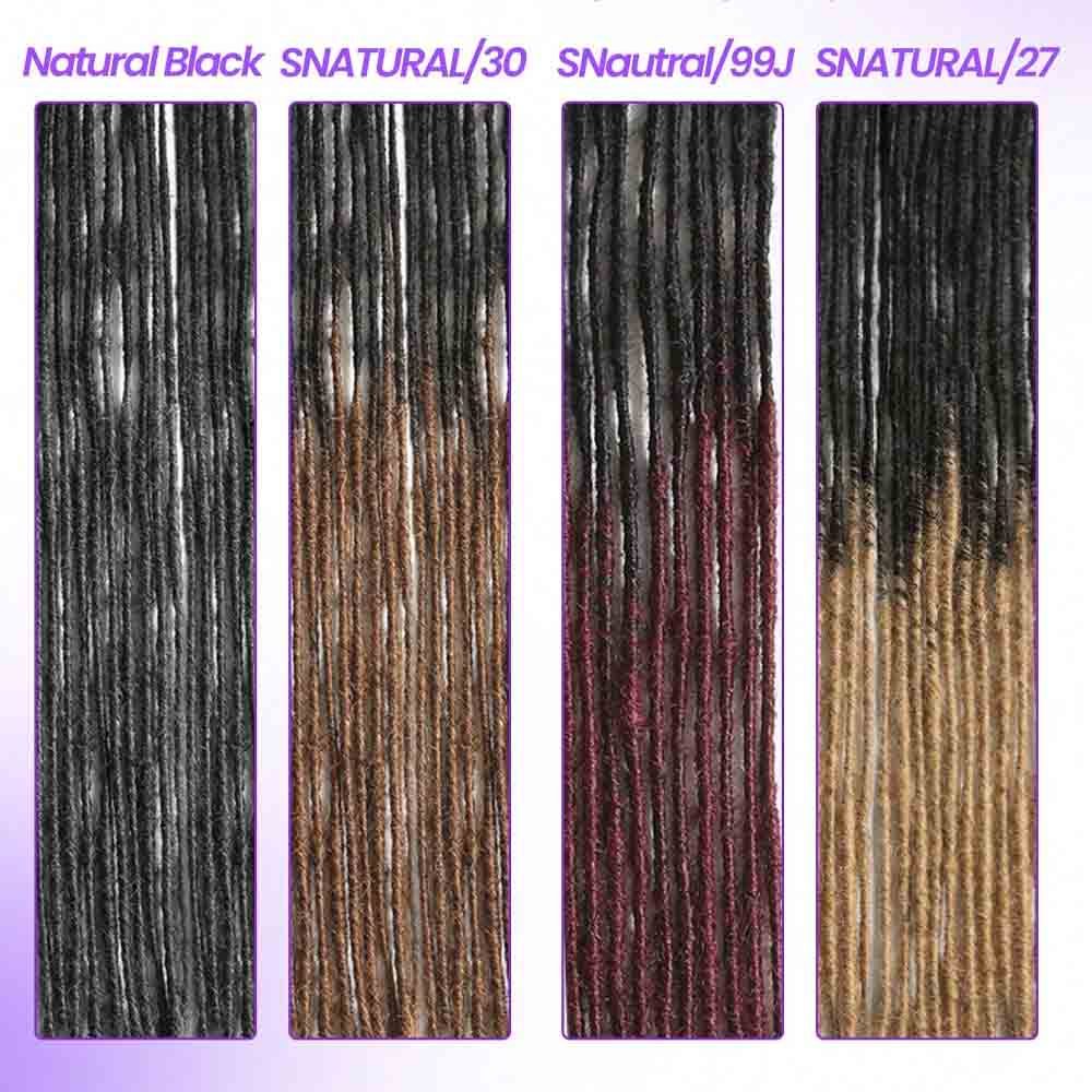 TEMU Extensions de locs en cheveux humains brésiliens faits main - Mèches de dreadlocks de 0,2 de largeur adaptées aux hommes et aux femmes, au