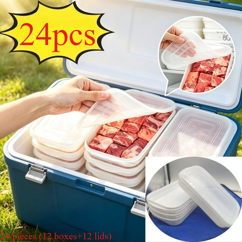 TEMU Set da 24 pezzi (12 contenitori + 12 coperchi) contenitori riutilizzabili per alimenti, organizzatori per frigorifero per uso alimentare,